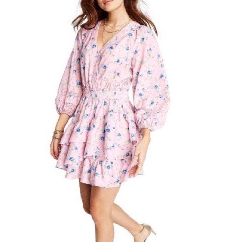 Loveshackfancy x Target Pink Long Sleeve Floral Dress